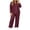 Red-10, variant on Nugftut Pajamas for Women Plus Size Button Down Shirt and Elastic Waist Pants Nighty Bottom Sleepwear Clothes
