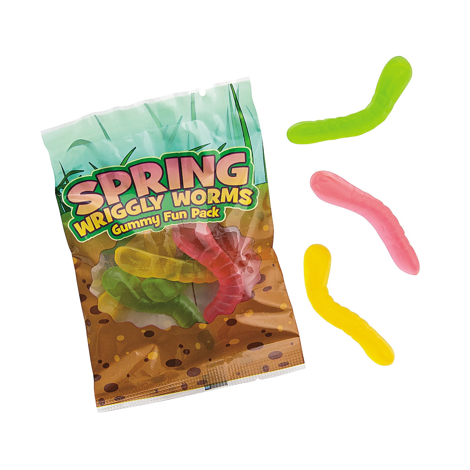 Spring Wriggly Worms Gummy Fun Packs Edibles 18 Pieces