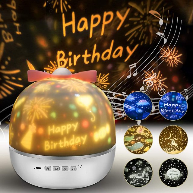 Proyector LED YONGSHENG cielo estrellado con música 6 películas giratorio 360