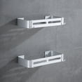 thumbnail image 3 of Yuarrent Estante de esquina para baño, estante de cosméticos montado en la pared, organizador de drenaje de aleación de aluminio, soporte de Juegos de accesorios de baño Tipo 3 Yuarrent HA059992-03B, 3 of 5