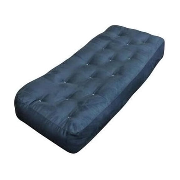 8 Inch Loveseat Ottoman Mattress - Blue Microfiber Futon Pad - 21x54 Inch Comfort