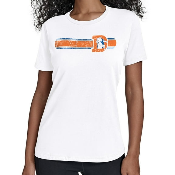 Women's Starter White Denver Broncos Throwback Team Stripe T-Shirt