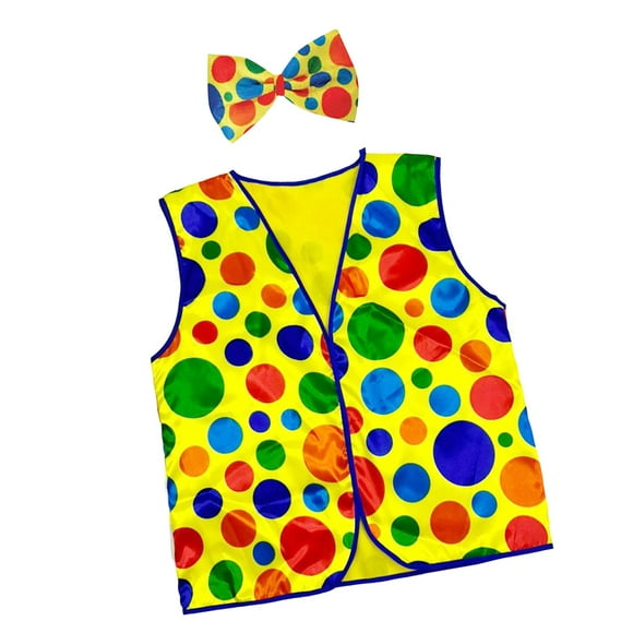 Accesorios de chaleco de payaso, disfraz de Halloween de colores brillantes para hombres y mujeres, juegos de rol Azul con pajarita