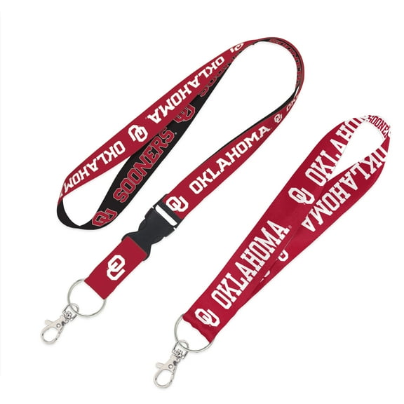 WinCraft Oklahoma Sooners 2-Pack Lanyard with Detachable Buckle & Key Strap Set