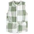 thumbnail image 4 of WAGUTH Women's Buffalo Plaid Fleece Vest Sleeveless Zip Up Soft Lightweight Jacket with Pockets Fall Winter Casual Outwear Vest,L, 4 of 6