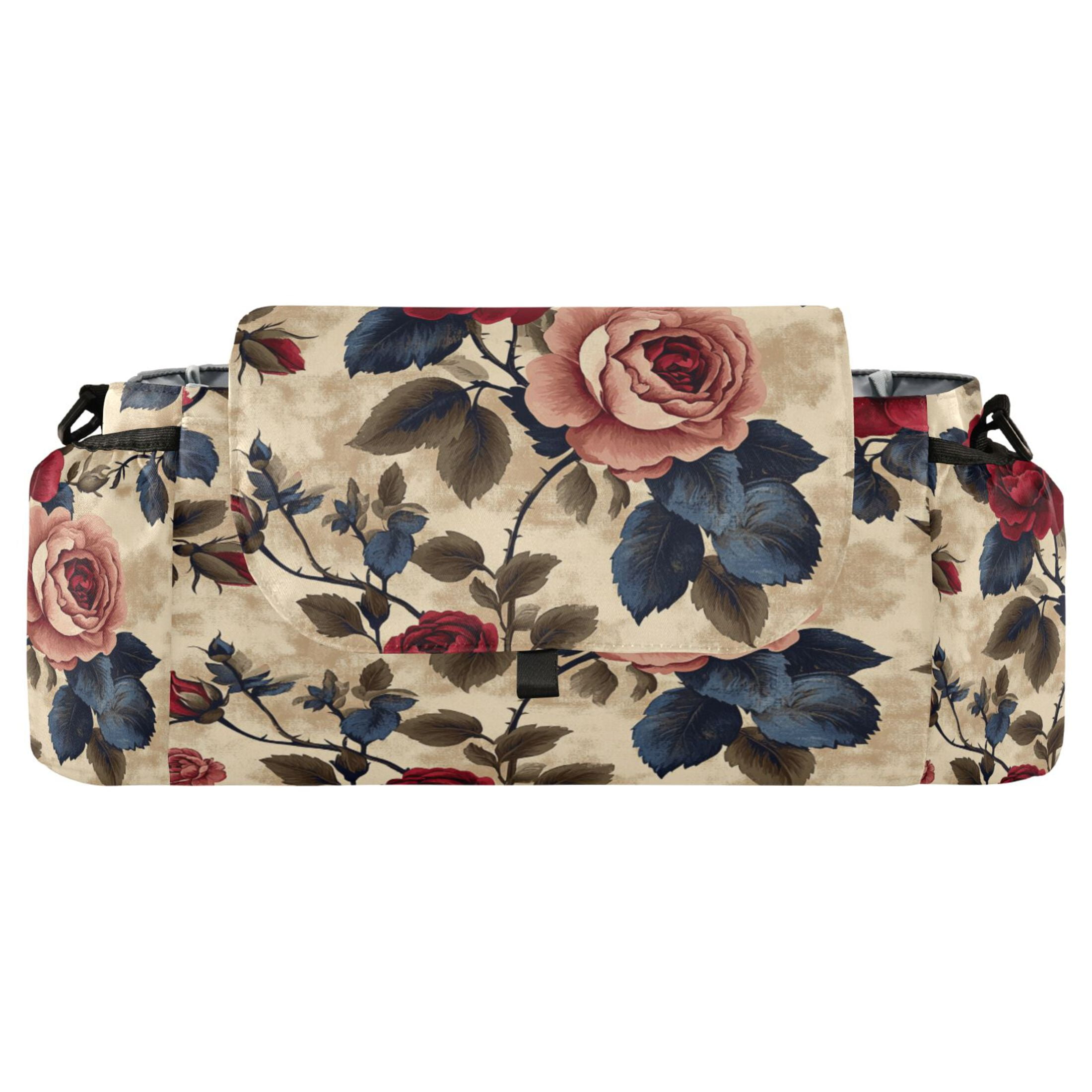 DIXRUYEE Stroller Organizer Vintage Floral Elegance Printed