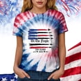thumbnail image 6 of Leey-World 250 Year Anniversary America Women Tee Shirts Tie Dye Shirt for Women Hippies Crewneck Short Sleeve T-Shirt(Dark Blue,S), 6 of 7