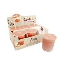 Cinnamon Bark Soy Votive Candles - Scented with Essential & Natural Oils - 6 Brown Natural Votive Candle Refills - Bakery & Food Collection