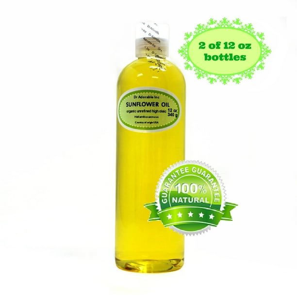 Dr. Adorable Unrefined Sunflower Seed Oil 100 Pure Organic Cold