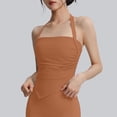 thumbnail image 5 of Hduncf Halter Square Neck Bodysuits for Women Sleeveless Tank Tops Double Lined Fitted Top Orange M, 5 of 6