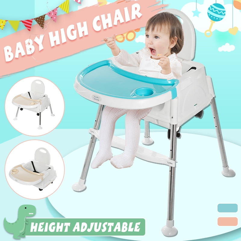 Blue Baby Feeding Highchair for Home//Outdoor Non-Slip Adjustable 6 Month-3 Years Infant Chair Children Kids Foldable High Chair Seat