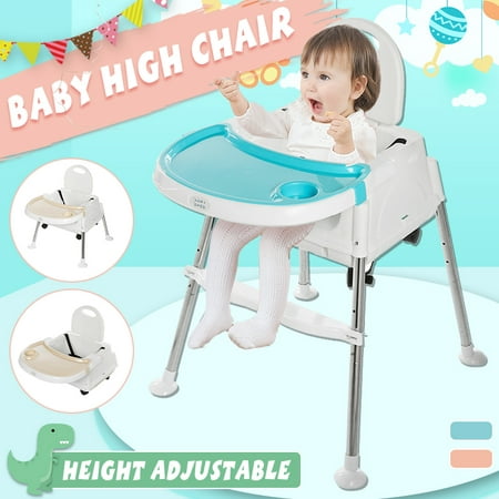 3-IN-1 Adjustable Baby High Chair Infant Toddler Feeding Booster Seat Folding with Adjustable Tray & Leg For Baby Playing