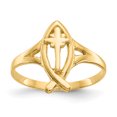 thumbnail image 1 of Bague Croix Ichthus en Or Jaune 14k Religieuse, 1 of 9