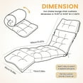 thumbnail image 6 of Topchances Outdoor Chaise Lounge Chair Cushion 70.87"L x 19.69"W Water Resistant Chaise Cushion with Ties for Outdoor Furniture, Pool Lounge Chair Cushions, Black, 6 of 10