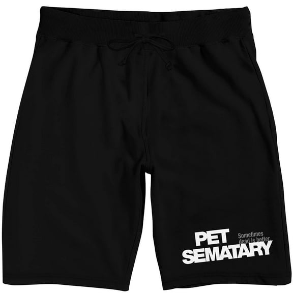 Pet Sematary Logo Men's Black Sleep Pajama Shorts-Medium
