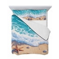 thumbnail image 7 of Ocean Beach Twin Size Down Alternative Comforter, Lightweight Comforter Quilt Bedding Set with Pillow Shams Coastal Nautical Starfish Shells Sea Waves All Seasons Bed Comforter Duvet Insert 68"x86", 7 of 7