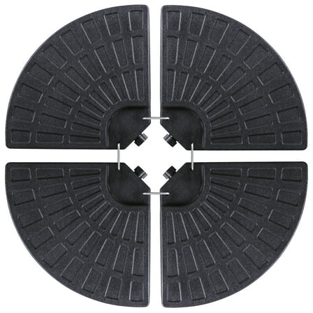 ZENY 4-Piece Heavy Duty Offset Outdoor Patio Umbrella Base Sand w/Carry Handles Easy-Fill Spouts for Water or Sand, Black