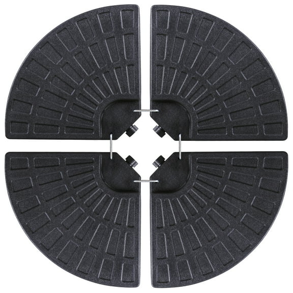 ZENY 4-Piece Heavy Duty Offset Outdoor Patio Umbrella Base Sand w/Carry Handles Easy-Fill Spouts for Water or Sand, Black