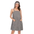 thumbnail image 1 of Gibobby Bata de seda para mujer NOVEDAD DE VERANO 2023, muebles para el , albornoces, toallas de baño simples absorbentes, pijamas cómodos para mujer(Gris,XL), 1 of 5