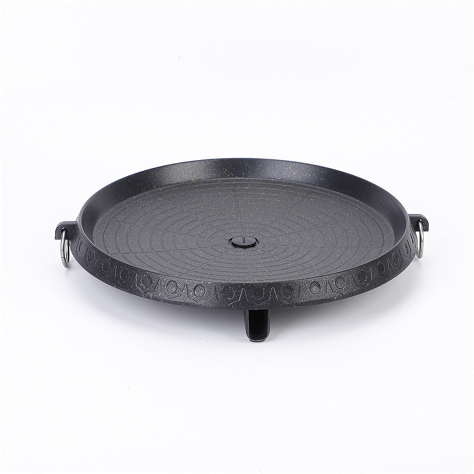 MOQIN Grill Pans Barbecue Plate, Korean Grill Pan, 11.81 in Round BBQ Griddle with Bag, Compatible for Induction, Electric Cooktop, Indoor or Outdoor Grilling
