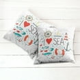 thumbnail image 2 of Ambesonne Nautical Throw Pillow Cover 2 Pack, I Love Sea Words, 16", White Red Blue, 2 of 6