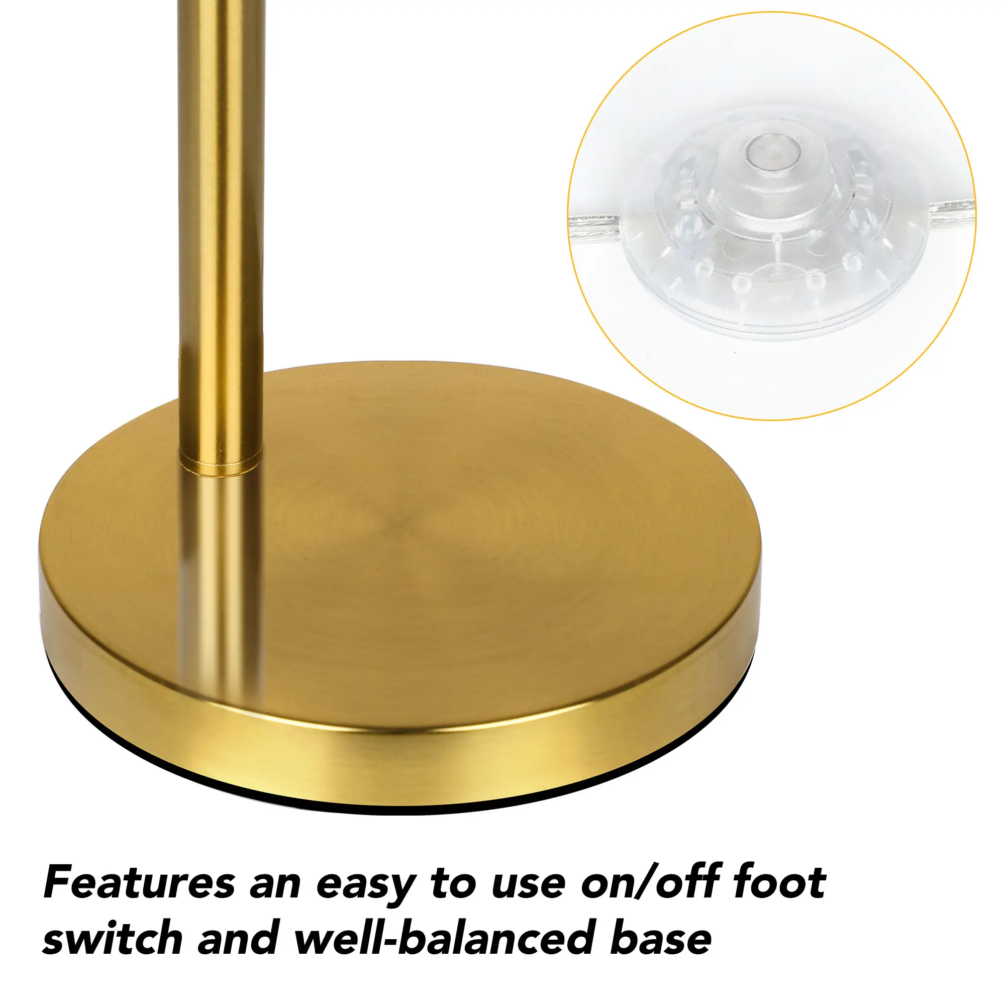72.8in 3-Light Arc Floor Lamp Brushed Gold , Modern Industrial Standing Tree Lamp for Living Room Bedroom Office Decor