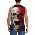 thumbnail image 4 of Fotbe Red And White Screaming Demon Skull Men's Camiseta sin Mangas Estampada para Hombres, Playera Casual para Gimnasio, Entrenamiento, Playa-XX-Large, 4 of 7