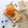 thumbnail image 4 of 5 cucharas de nota musical de café, cuchara de té de acero inoxidable, cuchara de postre para revolver, mermelada de batido Afortunado Sencillez, 4 of 5