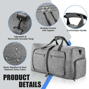 65L Travel Duffel Bag, 24 Extra Large Duffle Bag, Foldable Weekender Bag with Shoes Compartment, Water-Proof & Tear Resistant Overnight Bag for Men Women