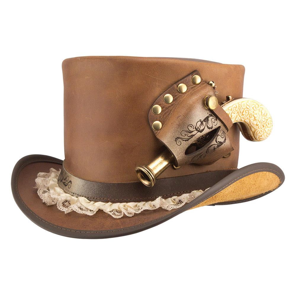 American Hats Maker New American Hat Makers Pistol Leather Top Pecan