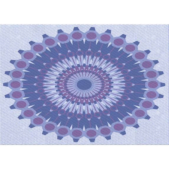 Ahgly Company Machine Washable Indoor Rectangle Transitional Periwinkle Purple Area Rugs, 7' x 10'