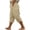 Khaki, variant on Drovellove Women's Plus Size Casual Cotton Linen 3/4 Pants with Pockets | Drawstring Capris for Summer Lounging