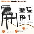 thumbnail image 5 of TQKVIPI Outdoor Patio Dining Chairs Set of 2, Outdoor Patio Chairs, Heavy Duty Metal Dining Chairs with Armrest for Balcony, Deck, Backyard, Lawn, Porch, Kitchen (Black), 5 of 9