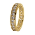 thumbnail image 3 of Dimaya Fine Jewelry 14K Yellow Gold Pave and Channel Set Cubic Zirconia Eternity Band, 3 of 7