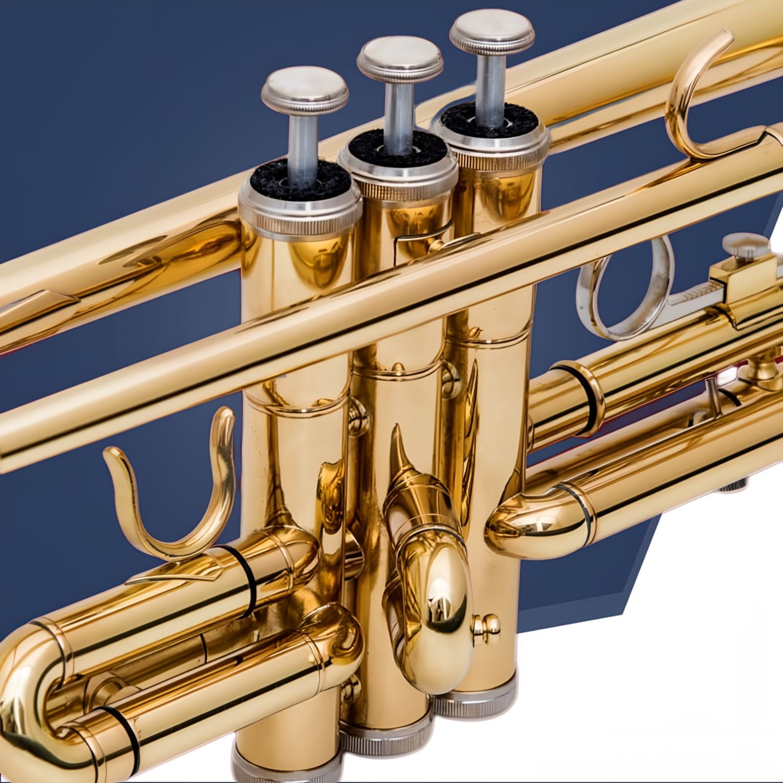 HOGSN trumpet musical instrument golden flat b three-tone trumpet professional band plays western musical instruments with box maintenance suit