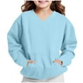 thumbnail image 4 of Sweatshirts for Teen Girls Causal V Neck Pullover Tops Outdoor Long Sleeve Fall Sweatshirt with Pockets Size 2-12, 4 of 7