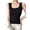 Black, variant on Womens Cotton Knit Sleeveless Tank Top Slim Fitting Undershirt Office Wear Layering Basics Black S