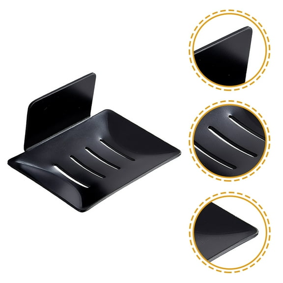 GOOHOCHY  Stainless Steel Soap Holder Shelving Wall Mounted Bathroom Black