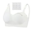 thumbnail image 2 of Bras for Women Full Coverage Sports Bra-Padded Seamless High Impact Support for Yoga Workout Bralettes V-Neck Back-Smoothing Bra Feature Hook and Eye Closure Longline Bra Style Y-45 , White L, 2 of 6