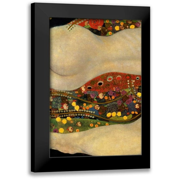 Klimt, Gustav 11x14 Black Modern Framed Museum Art Print Titled - Sea Serpents V - left