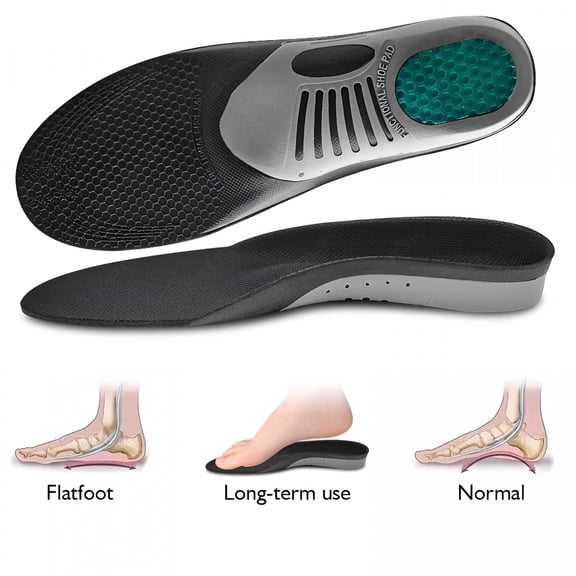 TELOLY Flat Feet Template Arch Support Orthopedic Insoles,Plantar Fasciitis Heel Pain Orthotics Insoles Sneakers Shoe Inserts Men Women