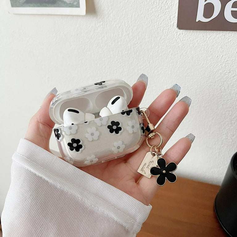 Compatible with AirPods Pro Clear Case,Cute Cartoon Flower