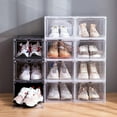 thumbnail image 4 of Cajas para zapatos Attelite XL, de plástico transparente, apilables (paquete de 9), 4 of 6