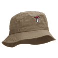 thumbnail image 5 of Toadstool Mushroom Embroidered Bucket Hat - Khaki OSFM, 5 of 5