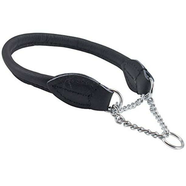 Nægte Joseph Banks grå Rolled Genuine Leather Martingale Dog Collar Choker Black 7 Sizes (#1 -  Neck Circumf.: 7"-8.5") - Walmart.com