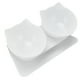 thumbnail image 3 of Cuenco doble inclinado de 15° para gatos con protector de cuello, comedero para mascotas, para el hogar, tienda de mascotas y sala de estar (base blanca), 3 of 14