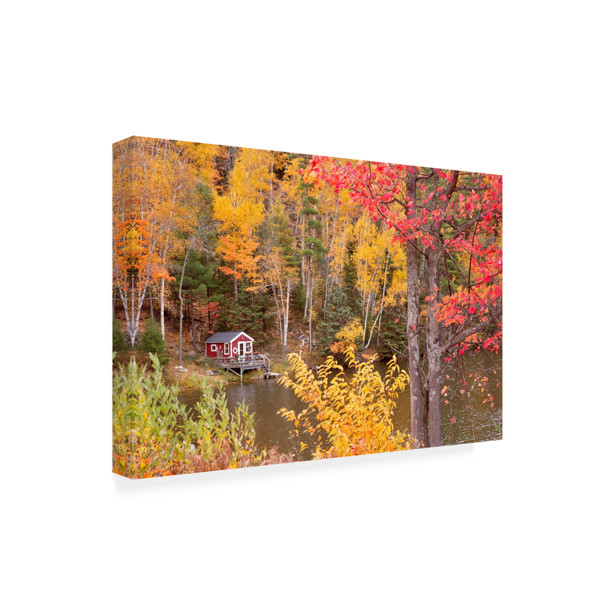 Trademark Fine Art 'Boathouse In Autumn Marquette Michigan Color' Canvas Art by Monte Nagler