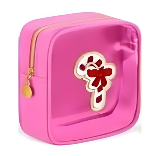 Neceser navideño mini | Bolsa de regalo navideña para artículos de aseo y esenciales | Almacenamiento festivo para viajes y hogar | Pequeño organizador para productos de belleza