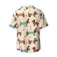 thumbnail image 4 of Goofa Dachshund Dog Puppy Printed Men's Casual Short-sleeved Shirt,Lightweight Breathable Button-down,Summer Casual men's top,Versatile Fashion shirt-, 4 of 7