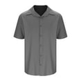 thumbnail image 4 of lmcalzta Mens Short Sleeve Dress Shirt Wrinkle Free Solid Casual Button Down Shirts for Summer Business, 4 of 6